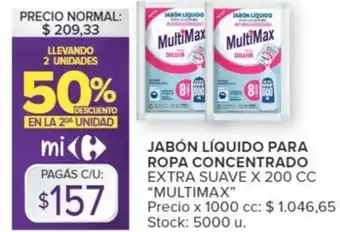 Carrefour Multimax Jabón Líquido para Ropa Concentrado 200cc oferta