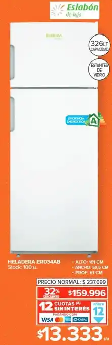 Carrefour Heladera ERD34AB oferta