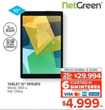 Carrefour Tablet 10" M15QF6 oferta