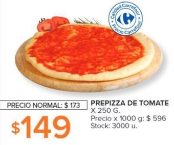 Carrefour Prepizza de Tomate 250g oferta