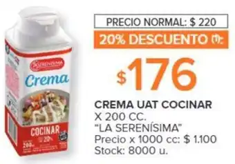 Carrefour La Serenísima Crema UAT Cocinar 200cc oferta