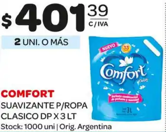 Carrefour Maxi Comfort Suavizante P/Ropa Clasico DP x 3 Lt oferta