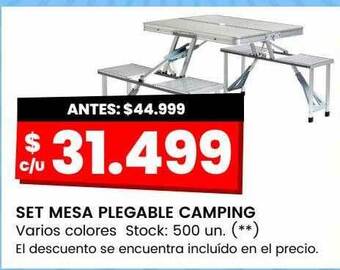Changomas Set mesa plegable camping oferta