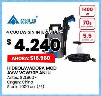 Changomas Hidrolavadora mod avw vcw70p anlu oferta
