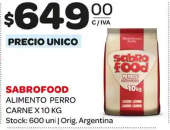 Carrefour Maxi Sabrofood Alimento Perro Carne x 10 kg oferta