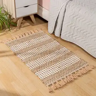 Arredo Alfombra algodón y yute trenzado 60 x 90 cm oferta