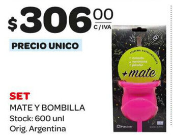 Carrefour Maxi Set Mate Y Bombilla oferta