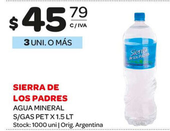 Carrefour Maxi Sierra De Los Padres Agua Mineral S/Gas Pet x 1.5 Lt oferta