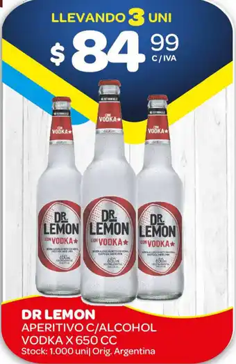 Carrefour Maxi Dr lemon Aperitivo C/Alcohol Vodka x 650 cc oferta