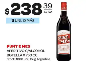 Carrefour Maxi Punt E Mes Aperitivo C/Alcohol Botella x 750 cc oferta