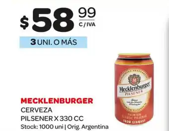 Carrefour Maxi Mecklenburger Cerveza Pilsener x 330 cc oferta