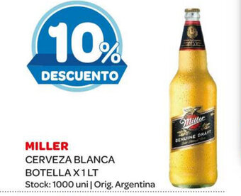 Carrefour Maxi Miller Cerveza Blanca Botella x 1 Lt oferta