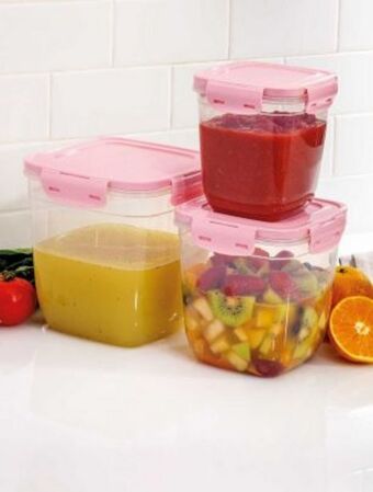 Set x3 herméticos altos con traba star cuisine línea storage