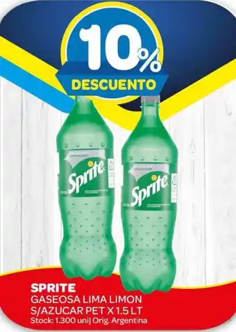 Carrefour Maxi Sprite Gaseosa Lima Limon S/Azucar Pet x 1.5 Lt oferta