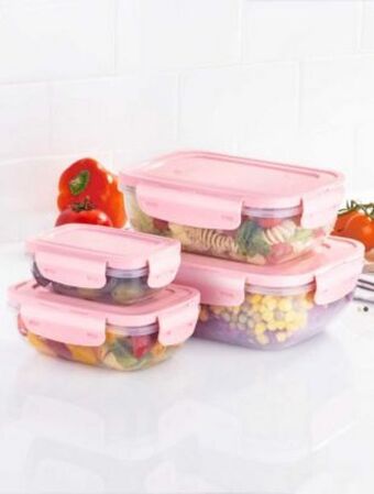 Violetta Fabiani Set x4 herméticos con traba rectangulares star cuisine línea storage oferta