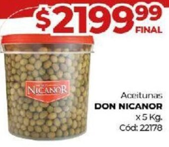 Diarco Aceitunas Don Nicanor 5kg oferta