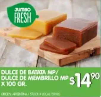 Jumbo Dulce De Batata MP/Dulce De Membrillo MP x 100 gr. oferta
