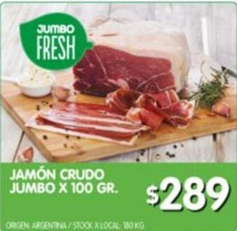 Jumbo Jamón Crudo Jumbo x 100 gr. oferta