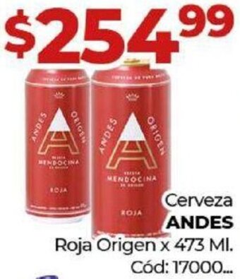 Diarco Cerveza Andes Roja Origen 473ml oferta