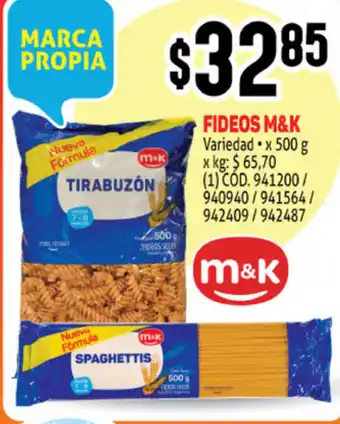Makro M&K Fideos X 500 g oferta
