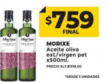Supermayorista Vital Morixe aceite oliva ext virgen oferta