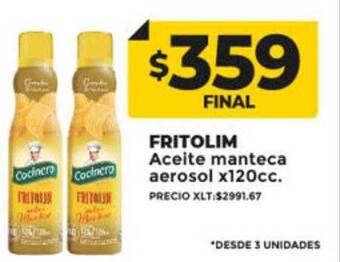 Supermayorista Vital Fritolim aceite manteca aerosol oferta