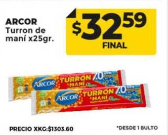 Supermayorista Vital Arcor turron de maní oferta