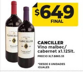 Supermayorista Vital Canciller vino malbec cabernet oferta
