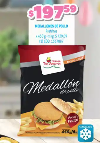 Makro Medallones De Pollo Prefritos x 450 g oferta