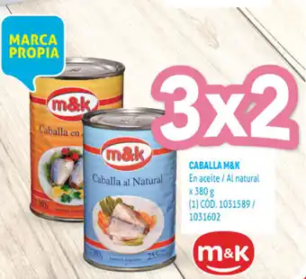 Makro M&K Caballa En aceite / Al natural x 380 g oferta