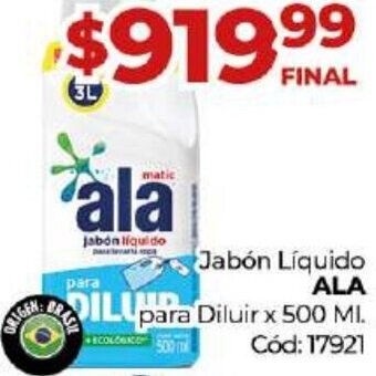 Diarco Jabón Líquido Ala para Diluir 500ml oferta
