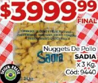 Diarco Nuggets De Pollo Sadia 3kg oferta