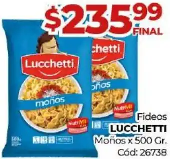 Diarco Fideos Lucchetti Moños 500g oferta