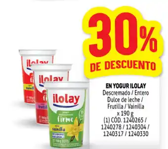Makro En Yogur Ilolay Descremado / Entero Dulce de leche / Frutilla / Vainilla x 190 g oferta