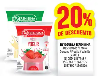 Makro La Serenísima En Yogur Descremado / Entero Durazno / Frutilla / Vainilla x 900 g oferta
