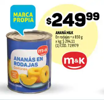 Makro M&K Ananá En rodajas x 850 g oferta