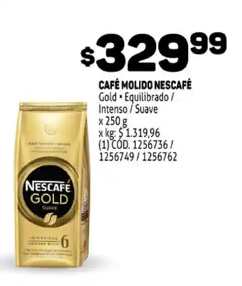 Makro Nescafé Café Molido Gold Equilibrado / Intenso / Suave x 150g oferta