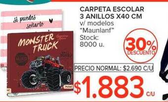 Carrefour Carpeta escolar 3 anillos oferta