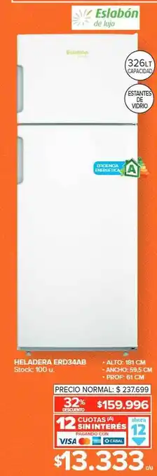 Carrefour Heladera erd34ab eslabón oferta