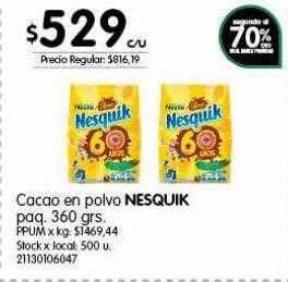 Jumbo Cacao en polvo nesquik oferta