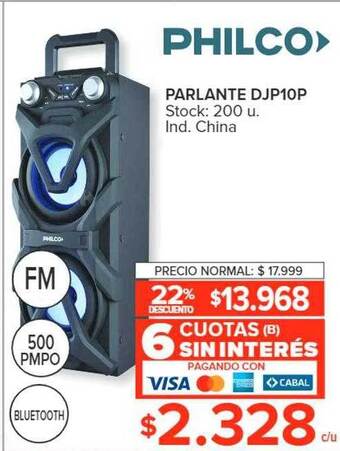 Carrefour Philco parlante djp10p oferta