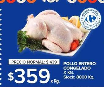 Carrefour Pollo entero congelado oferta