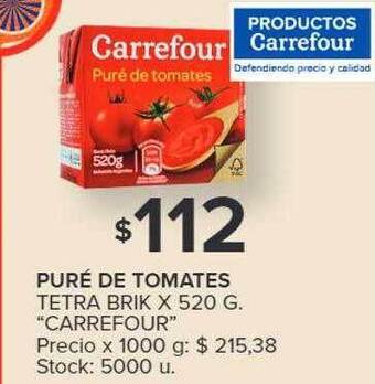 Carrefour Puré de tomates oferta