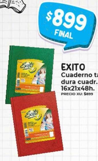 Supermayorista Vital Exito cuaderno tapa dura cuadr. oferta