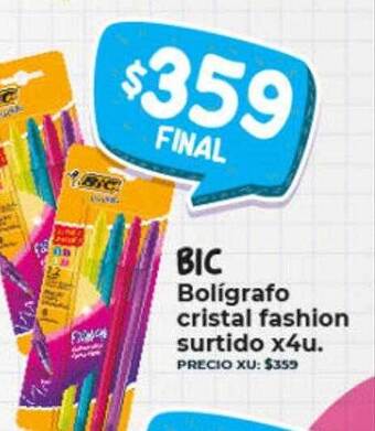 Supermayorista Vital Bic bolígrafo cristal fashion surtido oferta