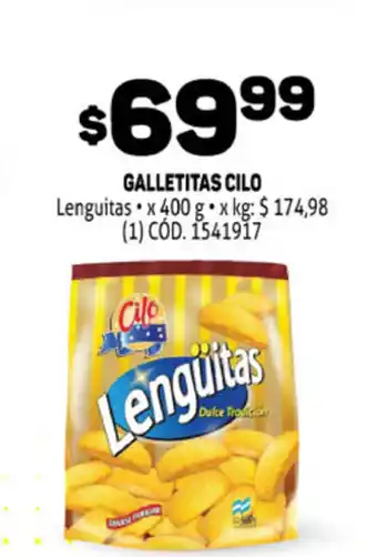 Makro Cilo Galletitas Lenguitas x 400 g oferta