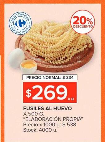 Carrefour Fusiles al huevo oferta