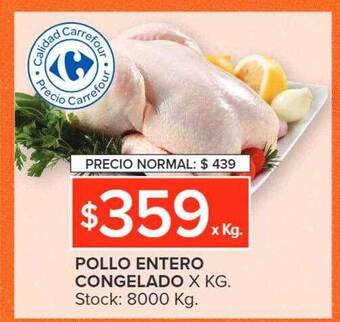 Carrefour Pollo entero congelado oferta