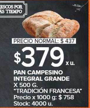 Carrefour Pan campesino integral grande oferta
