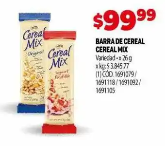 Makro Barra de cereal cereal mix oferta